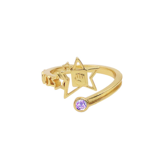 Anime JoJo's Bizarre Adventure Anime JoJo's Bizarre Adventure Josuke Higashikata Star Ring Stand Platinum Heart COS Ring